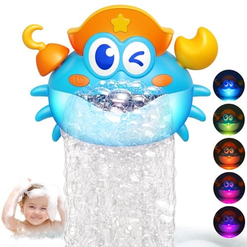Bath ToysLight Up Baby Bath Toys Bath Bubble Machine with Colourful RGB Light Great Birthday for Toddler Boys and Girls Tub Toy for Kids Ages 13 48