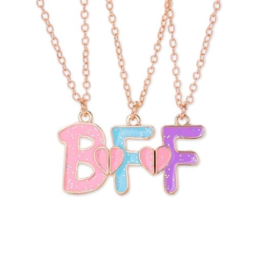 Ancnoz Mathcing BFF Best Friend Necklaces for 3 Girls Friendship Necklaces for Three Best Friends Anniversary Birthday Christmas Gifts for Bestie Best Friend Forever Gift