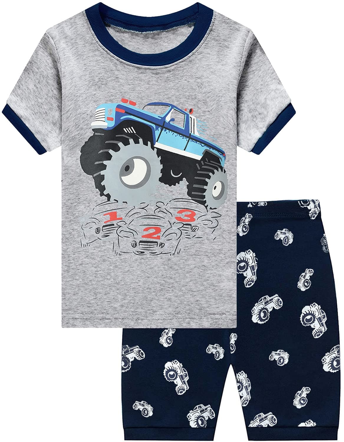 Little Hand Toddler Baby Boys Pajamas Monster Truck Short Set Race Car Jammies 100 Cotton Kids Pjs Sleepwear 2t
