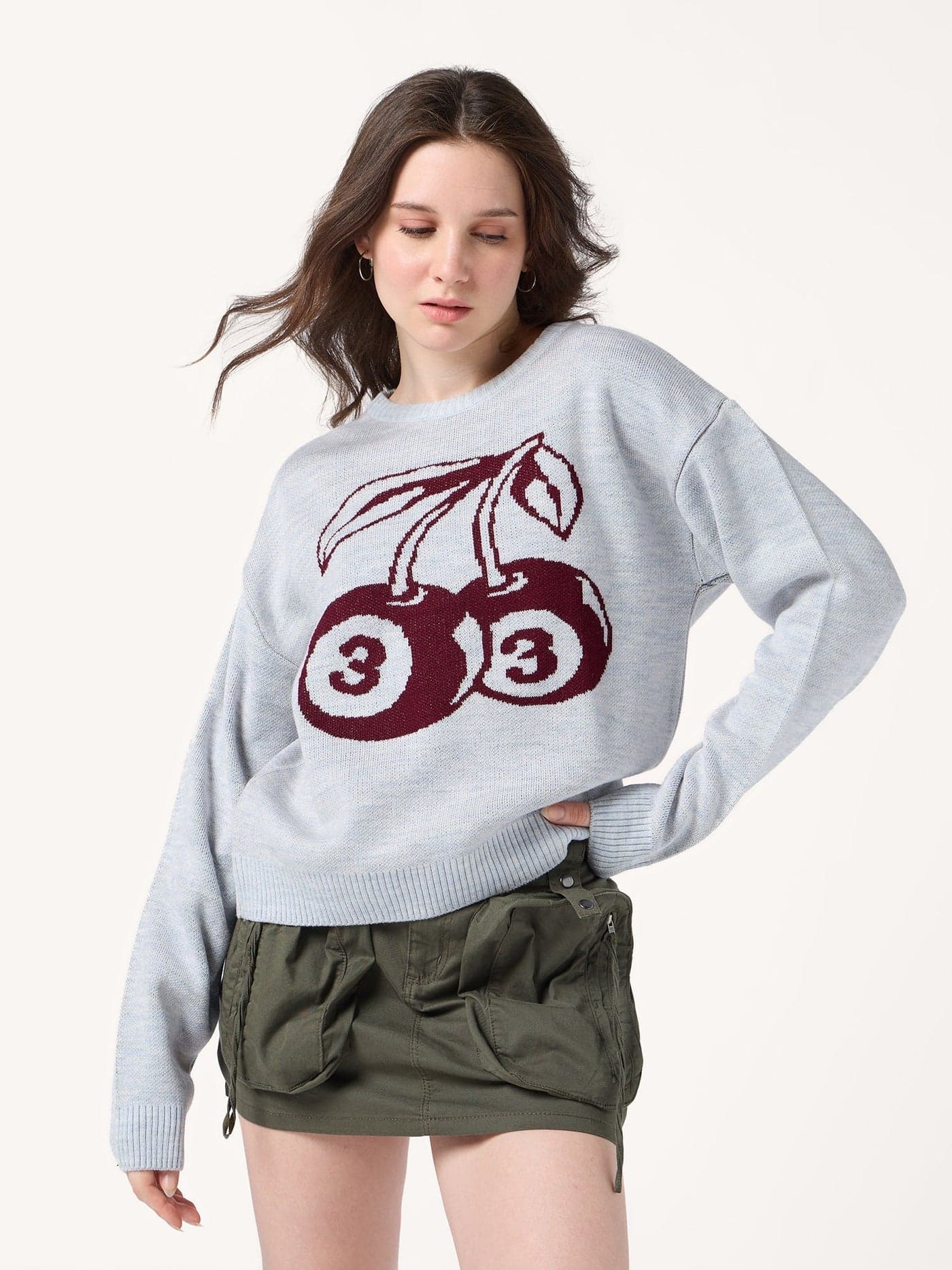 Grey Varsity Graphic Sweater