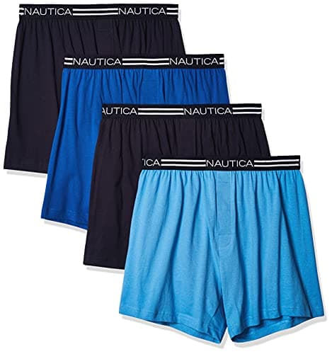 Nautica Men's 4 Pack Classic Cotton Loose Knit Boxers