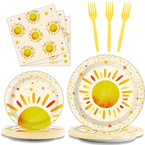 96 Pieces Fiesta Party Decorations Mexican Plates Tableware Set for Cinco De Mayo Party Decorations Supplies Mexican Themed Paper Dessert Plates Napkins Forks for 24 Guests Birthday Party Favors