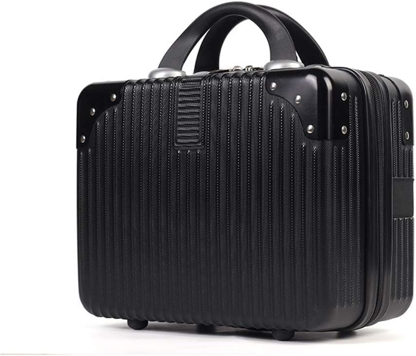 ENNCOZY Mini Hard Shell Hard Travel Luggage Makeup Case Small Portable Carrying Case Suitcase Organizer Makeup Storage Box for Women BBlack