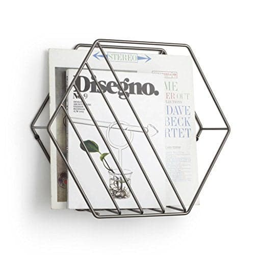 INDIAN DECOR - Hexagonal Magazine Rack Wall Organiser/MAGAZINE SHELF/MAGAZINE RACK/WALL SHELF/FLOATING SHELF - BLACK
