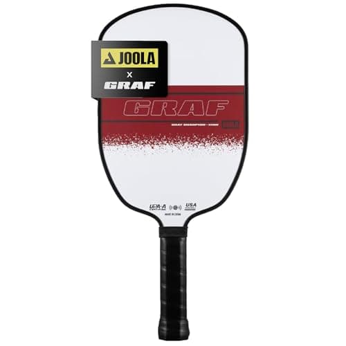 JOOLA GRAF CHAMPION 12mm Pickleball Paddle Sandblasted Pickleball Racket Surface Increases Spin Control Agassi Shape with Extended Sweet Spot UPAA Certified USAP Approved NFC Chip Enabled