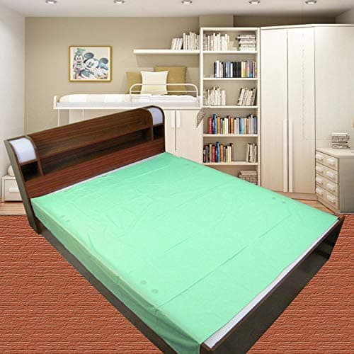 GoodLuck Baby Waterproof Plastic Sheet Double Bed Queen Size/Baby Adult Waterproof Protection Sheet for Mattress (6.5 x 6.5 feet)- Sea Green