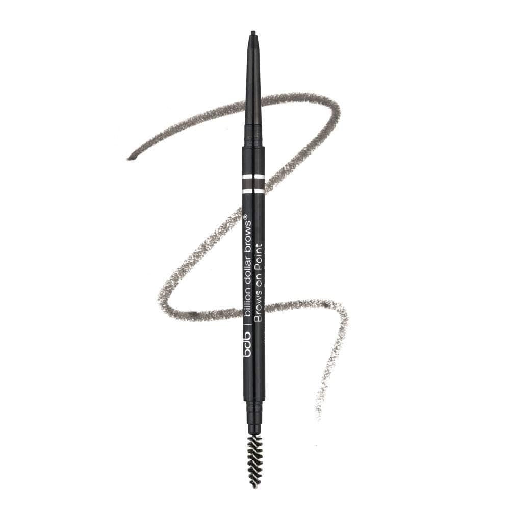 Billion Dollar Brows Dual-Ended Micro Brow Pencil – Precision Tip & Spoolie for Perfectly Defined, Fuller Brows, Buildable Formula, Waterproof, Long-Lasting, Cruelty-Free & Vegan - Raven/Black, 1 Pack