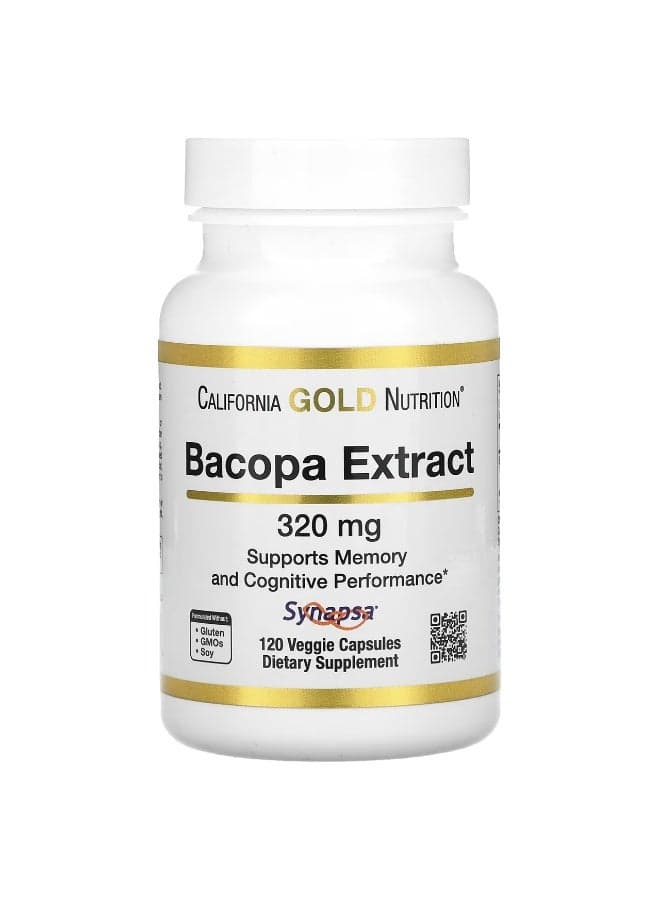 California Gold Nutrition, Bacopa Extract, 320 mg, 120 Veggie Capsules