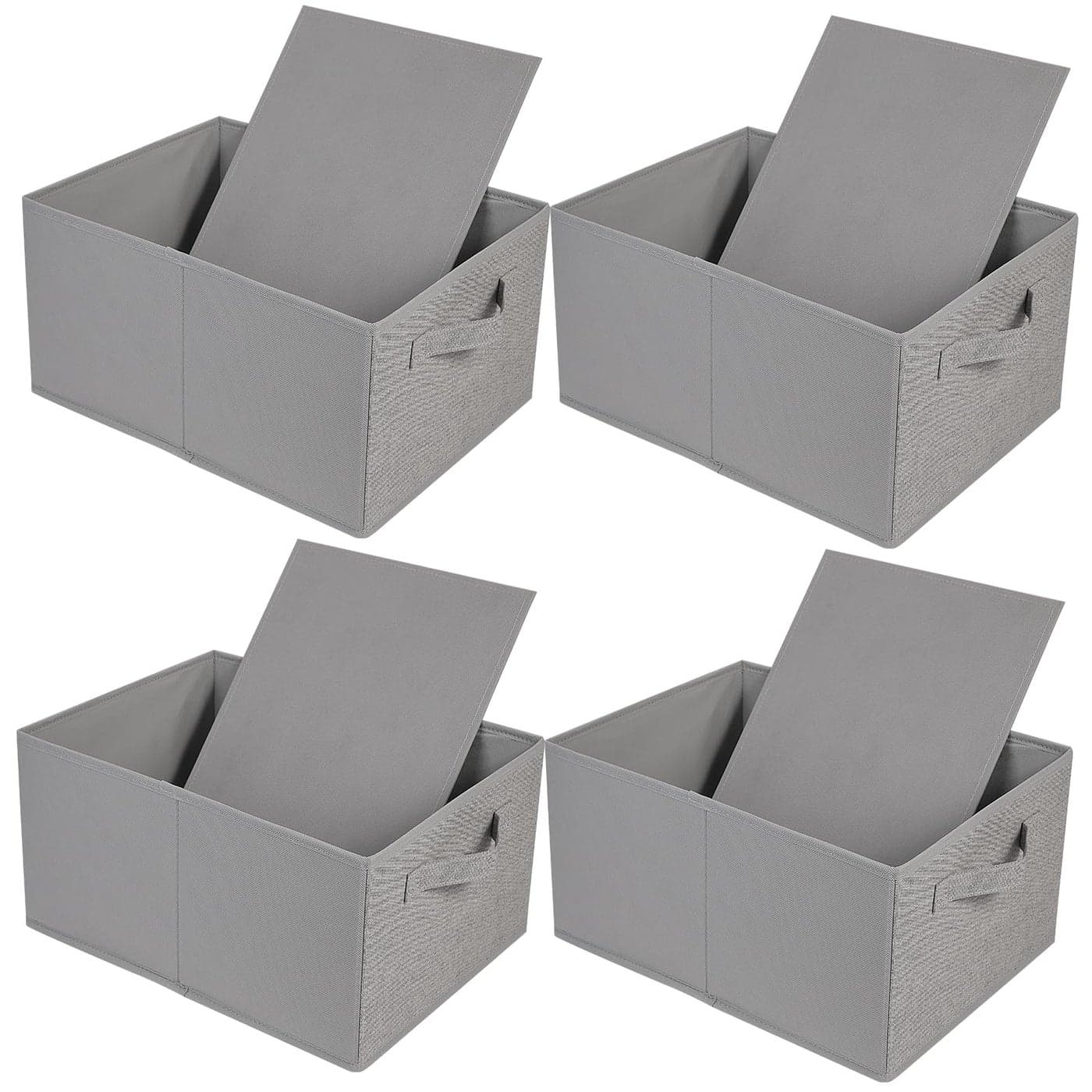 JAKAGO Foldable Wardrobe Storage Boxes 4 Pack Superior Fabric Wardrobe Storage Organiser 39 x 29 x 20 cm Clothes Drawers Organiser for Clothes Shirts Pants Towels ToysGrey