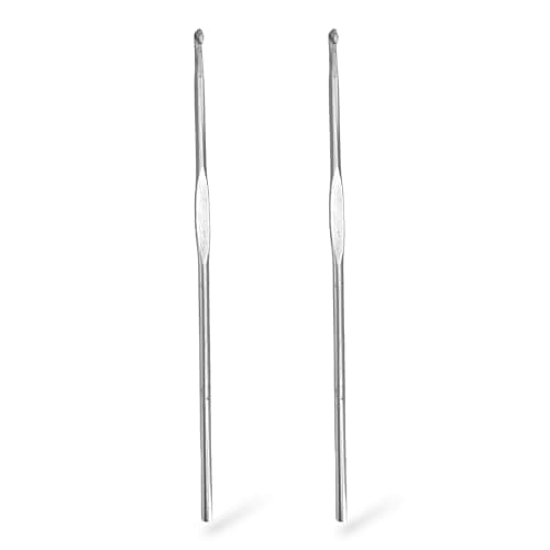 Stainless Steel Crochet Needle and Hook - Single (Pack of 2, No.9, No.10)