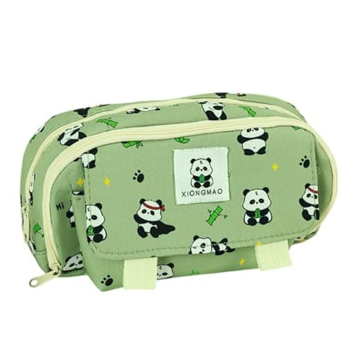 FunBlast Pencil Pouch for Girls, Kawaii Pencil Pouch, Large Capacity Stationary Organizer Case, Aesthetic Pencil Case Organizer, Multipurpose Zipper Pouch for Kids & Adults (Green)