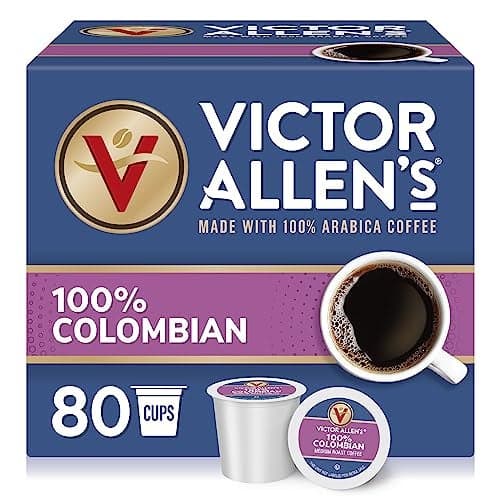 Victor Allens Coffee 100 Colombian Medium Roast 80 Count Single Serve Coffee Pods for Keurig KCup Brewers