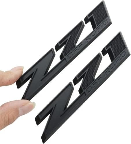 2 Pack Z71 OffRoad Rear Trunk Emblems Door Side Sport 3D Badge Compatible with Chevy 5 Inches Long OffroadMatte Black