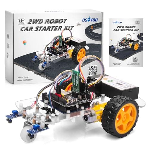 OSOYOO 2WD Robot Car Starter Kit for Arduino Smart Educational Robotics Kit for Beginners and Adults Build Code Control via WiFi Bluetooth IR Learn Programming Electronics