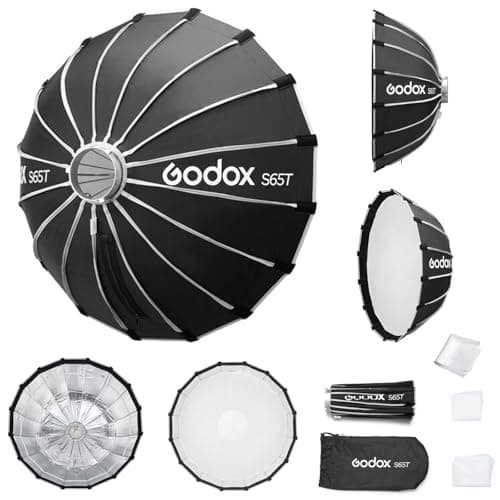 Godox Softbox Godox S65T 65cm256in Quick Release Umbrella Softbox Bowens Mount with Removable Front and Inner Diffusers for Photography Live Streaming and Travel