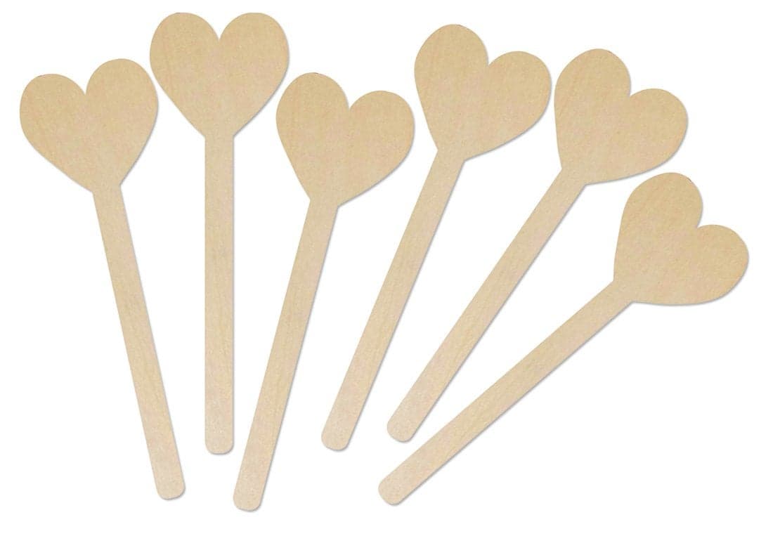 Hygloss Natural Wood Popsicle Sticks Craft Stick Great for Arts and Crafts Valentines Day Class Activity Heart Shape 625 Inches High 25 Pcs