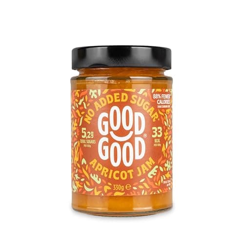 GOOD GOOD Apricot Jam No Added Sugar Low Calorie Gluten Free and Vegan Diabetic and Keto Friendly 12oz 330g Pack of 1