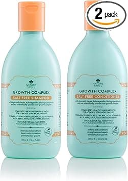 Nature Spell Hair Growth Shampoo and Conditioner Set 300ml x 2 Growth Complex Sulphate Free Shampoo and Conditioner Sets Improves Strength Shine Volume