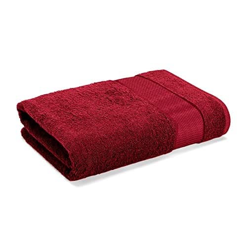 Wakefit Terry Cotton Bath Towel, 500 GSM (Chilli Pepper), Red