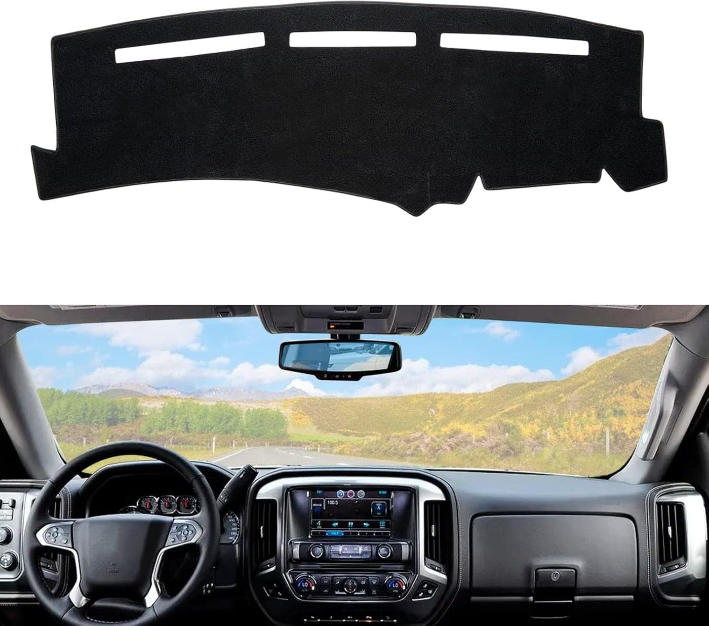 BERKSYDE Dashboard Dash Cover Mat Carpet for 99-06 Chevy Silverado, GMC Sierra, Suburban, Tahoe, Yukon/XL, Avalanche (Black)