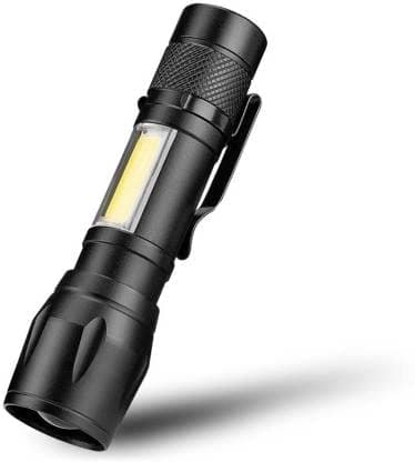 Care 4 USB Rechargeable led Pocket Flashlight with Clip. Torch (Black : Rechargeable)