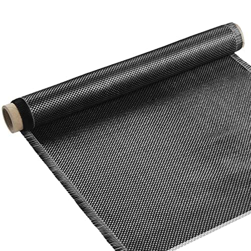 Treela 1 Pcs 4.17ft x 12" Carbon Fiber Cloth Roll, 2 x 2 Plain Weave-3k/220g Fabric for Structural Reinforcement on Concrete Walls, Basements, Boats