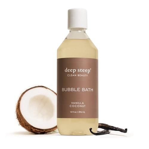 Deep Steep Bubble Bath Vanilla Coconut 10 oz Soothing Soak with Shea Butter Argan Oil Aloe Vera Coconut Oil Vegan SulfateFree PHBalanced Clean Beauty