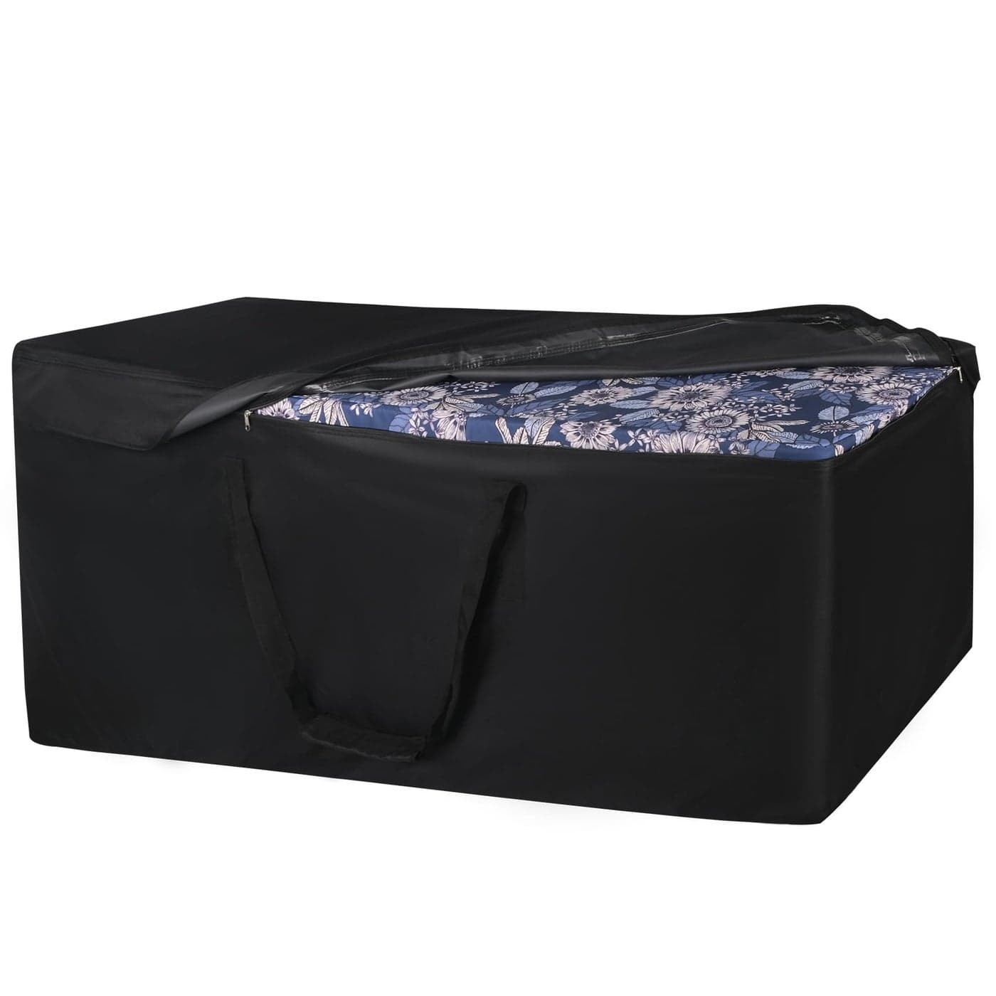 NettyPro Outdoor Cushion Storage Bags WaterResistant for Patio Furniture Storage Cushion Christmas Tree Bag 75 Ft with Zipper and Handle 50 x 15 x 25 Inch Black