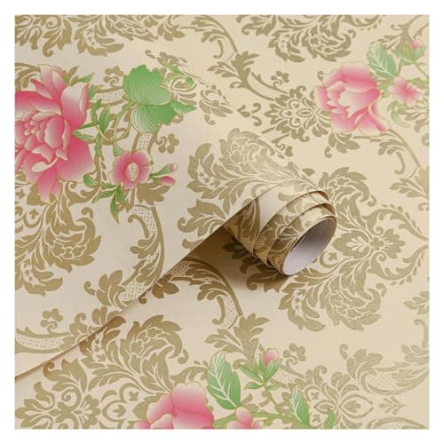 ROSASTELLA Self Adhesive Decorative Peel Stick Waterproof Wallpaper Wall Decor Removable Wall Paper for Living Room Hall Decoration PVC Vinyl DIY Contact Paper 45x304cm