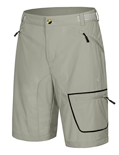 Little Donkey Andy Men's Lightweight Quick Dry Hiking Shorts Breathable Outdoor Cargo Shorts for Fishing Travel Casual Light Khaki L