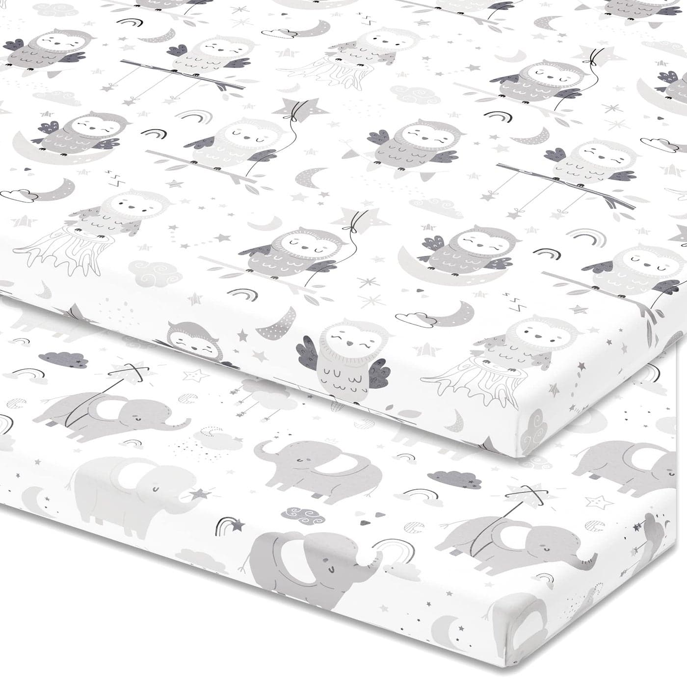 Bassinet Fitted Sheets Compatible with Arms Reach Cosleeper Versatile ClearVue Cambria and Mini Snuggly Soft 100 Jersey Cotton 2 Pack Not for Ideal Ezee