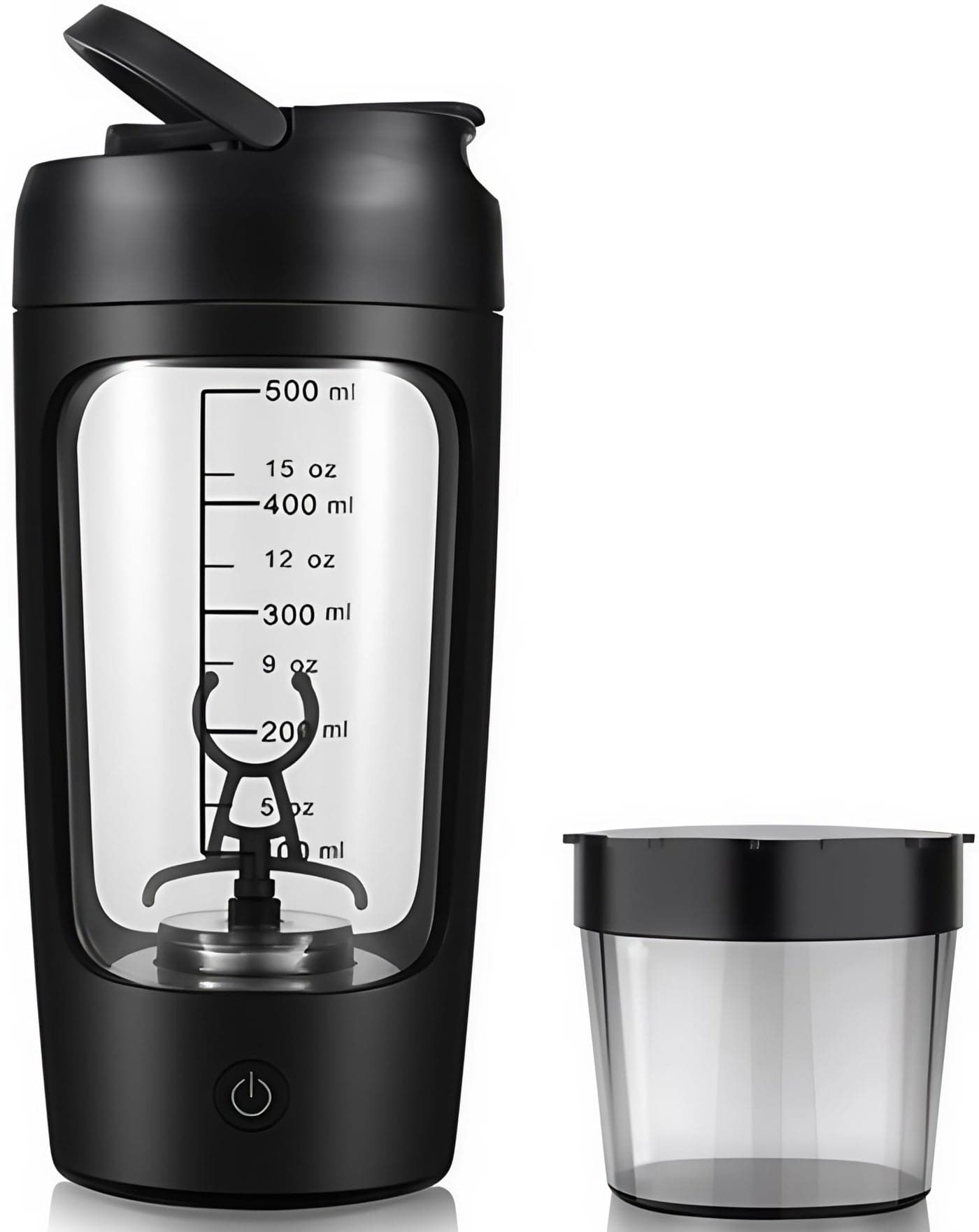 BURRDOFF Performance Pro Electric Shaker For Gym (Made With Tritan), 7000 RPM, IPX7 Waterproof, Portable Mixer Cup With STORAGE BOX, Mixer Electric Protein Shaker Bottle (BLACK) ,650 Ml