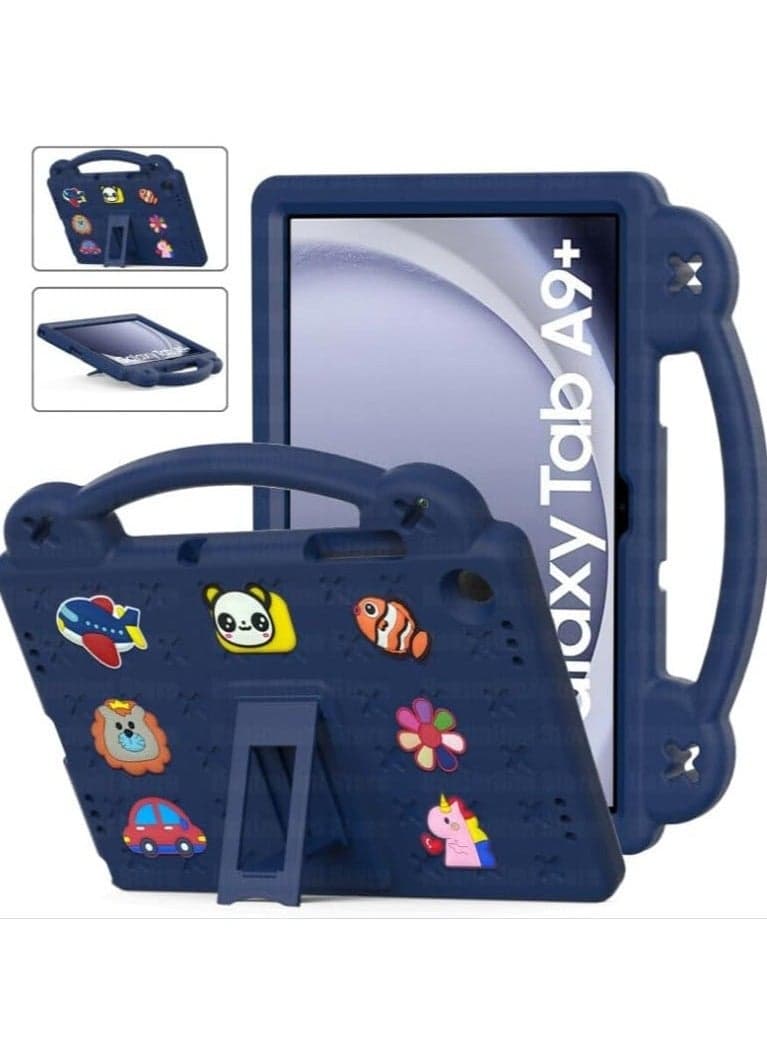 Samsung Galaxy Tab A9 Plus 2023 Released 11 inch case for Shockproof Stand Hand-Held for Galaxy Tab A9+ 11.0 Cover (Navy Blue)