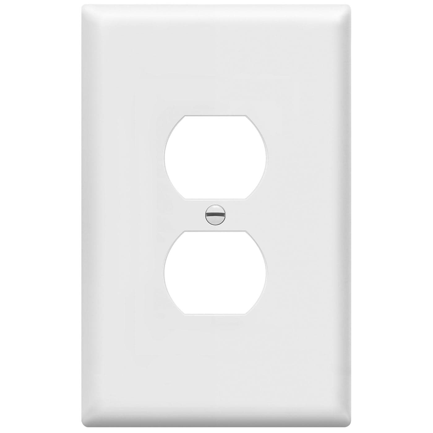 ENERLITES Duplex Receptacle Outlet Wall Plate Jumbo Outlet Covers Gloss Finish Oversized 1Gang 55 x 35 Polycarbonate Thermoplastic 8821OW White