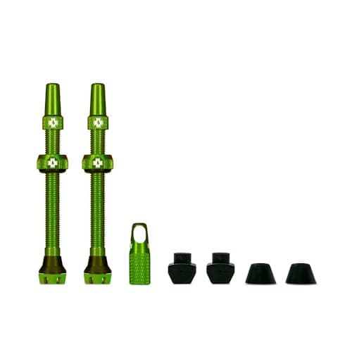 Muc-Off Tubeless Valves V2 – 44mm Green | 4X 7075 Aircraft-Grade Aluminium Presta Valves with Core Removal Tool | 44mm / 60mm / 80mm - 10 Anodised Color Options | Fits MTB, Gravel & Road
