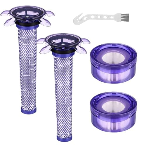 Upgraded V8 Vacuum Filter Replacement Kit Compatible with Dyson V8 New Version SV25 Dyson V8 Animal Extra 40590101Dyson V7 New Model SV37 Cordless Vacuum 2 Filter Kits Replaces Part 96566105