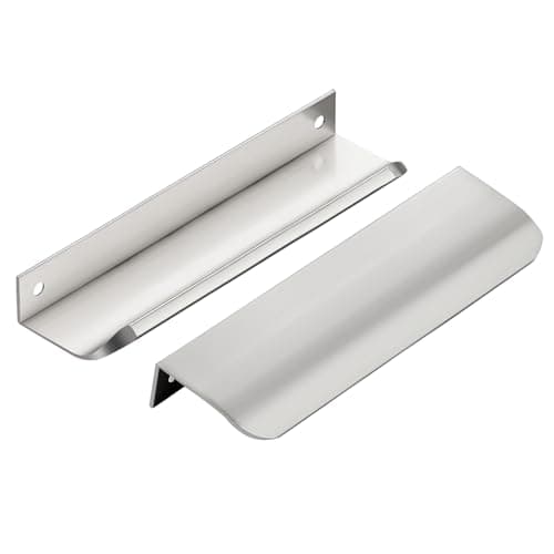 Ravinte Hardware 30 Pack Silver Cabinet Handles 59 Inch 150mm Finger Edge Pulls 5 Inch Hole Center Finger Pulls for Cabinets