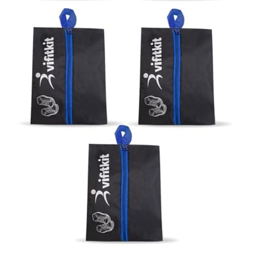 VFK by Xtrim Shoe Bag for Shoes with Smooth Zipper (Pack of 3), Easy to Carry Handle, Multi Storage Bag, Travel Organiser for Travelling, Portable Shoe Cover, Breathable, Dust Proof, Spacious Bag