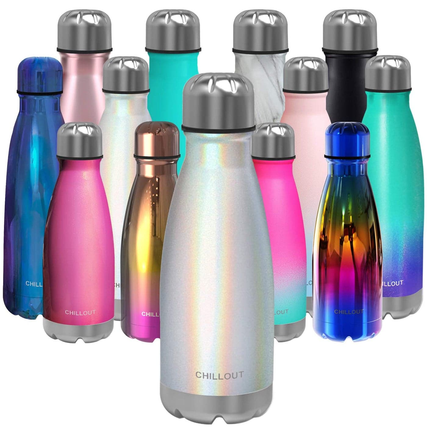 CHILLOUT LIFE Stainless Steel Water Bottle for Kids School 12 oz Double Wall Insulated Cola Bottle Shape for Cold and Warm Drinks BPA Free Metal Sports Bottle for Boys Girls Women