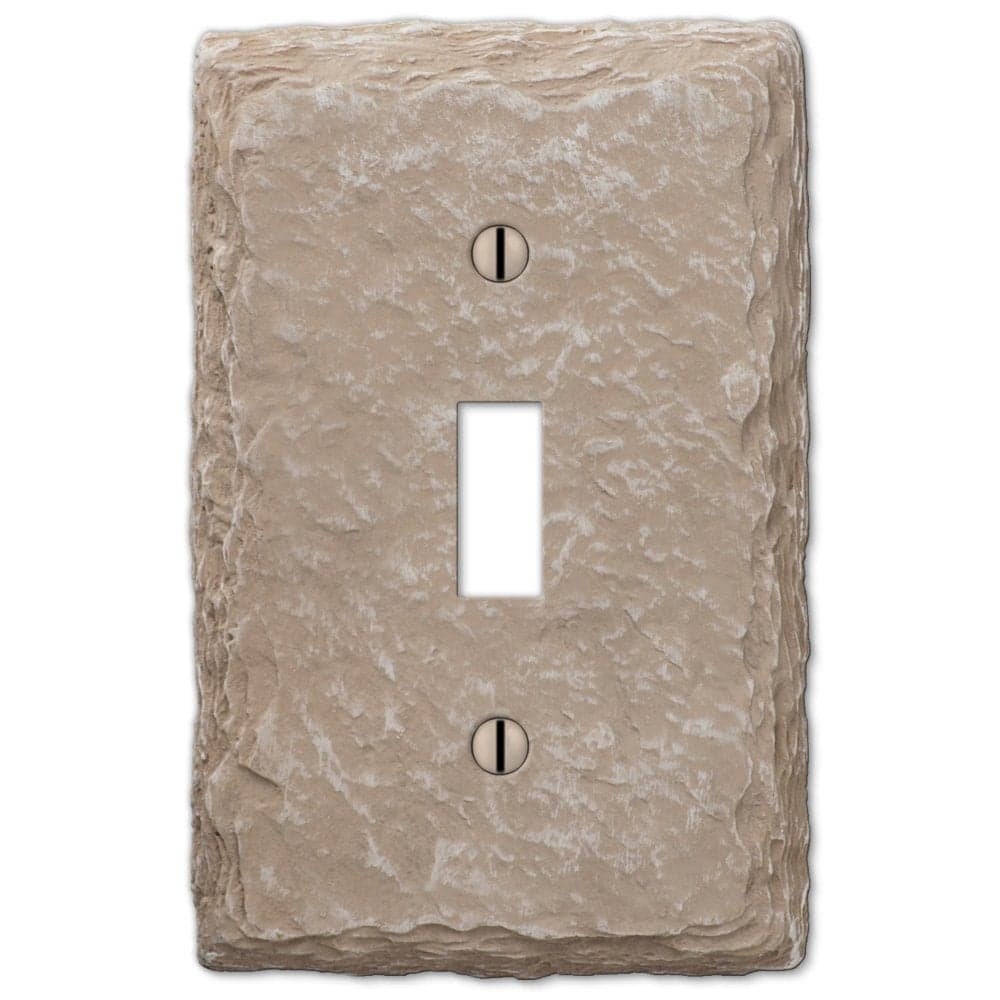 Amerelle 8345TA Faux Slate Wallplate 1 Toggle Resin Almond 1Pack