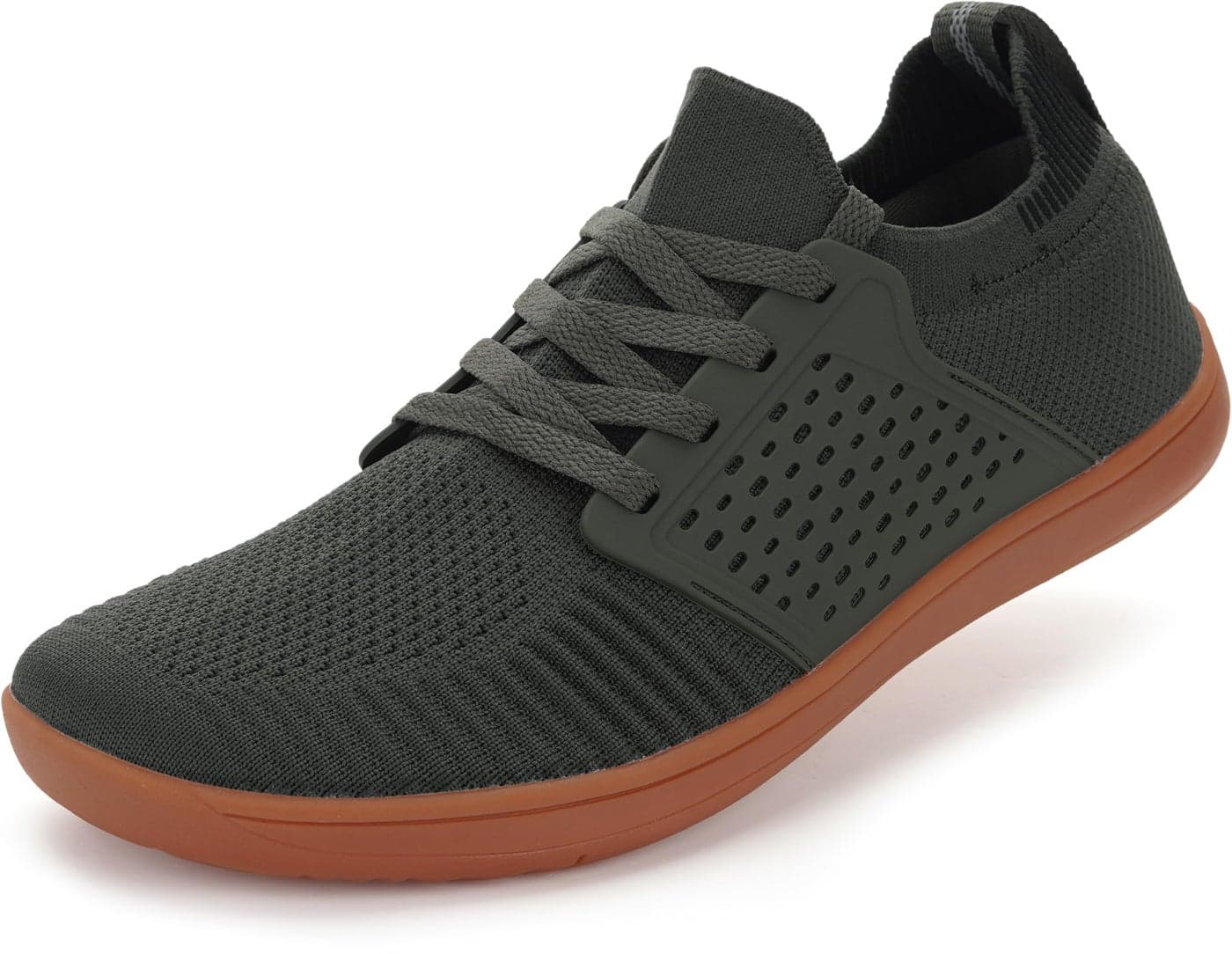 WHITIN Men's Extra Wide Width Trail Road Running Shoes Minimalist Barefoot Sneakers Size 10W Workout Fitness Low Zero Drop Light Weight Green Gum 43