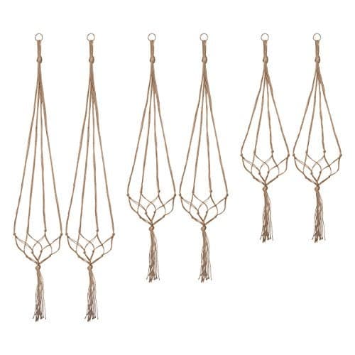 Plant Hangers Indoor Macrame Hanging Planter Holder 6 Pack, 3 Sizes