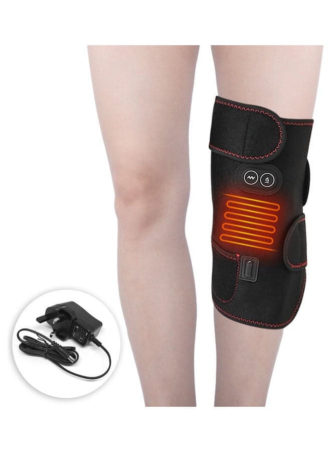 Portable Massaging Heated Knee Wrap Brace Heating Infrared Pad Strap Knee Compression Brace with UK/US/EU Adapter 30*2*20cm