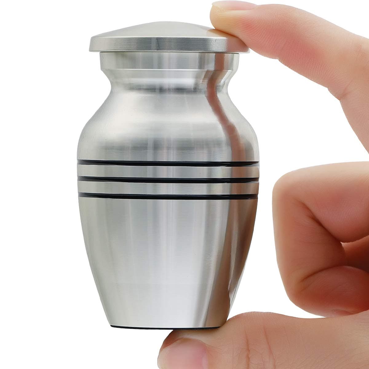 ICOKEE Small Keepsake Urn for Human Ashes or Pet Ashes Qty 1 Hard Metal Cremation Mini Funeral Urn with Velvet Bag
