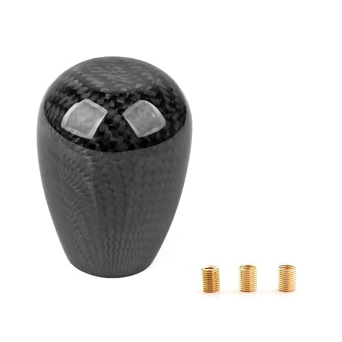 MOXRUQ Carbon Fiber Gear Shift Knob Universal ManualAutomatic Shifter with 3 Thread Adapters Cool Design Shift Lever Knob Head Sporty Interior Upgrade for Most Cars Carbon