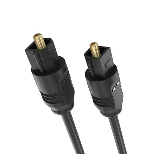 Cmple - Optical Audio Cable 6 ft Toslink Cable Slim Fiber Optic Cable Gold Plated Slim Optical Cord Digital S/PDIF Audio for Soundbar, AV Receivers, TV Sound Bar, Game Console