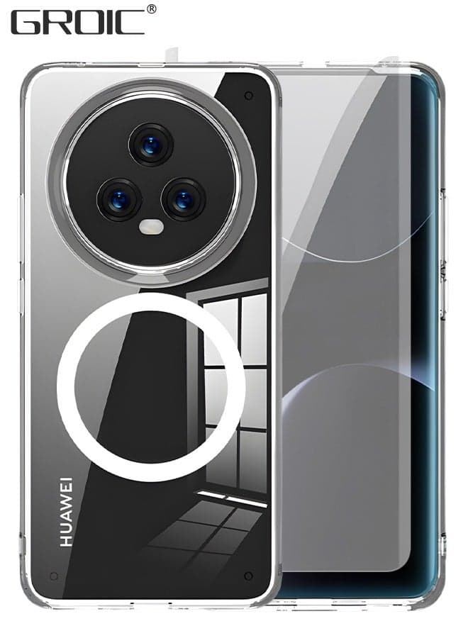 For Honor Magic 5 Case, Compatible with Magsafe 1 Pcs Glass Screen Protector Not Yellowing Slim Thin Shockproof Phone Cover 6.73‘’ -Clear