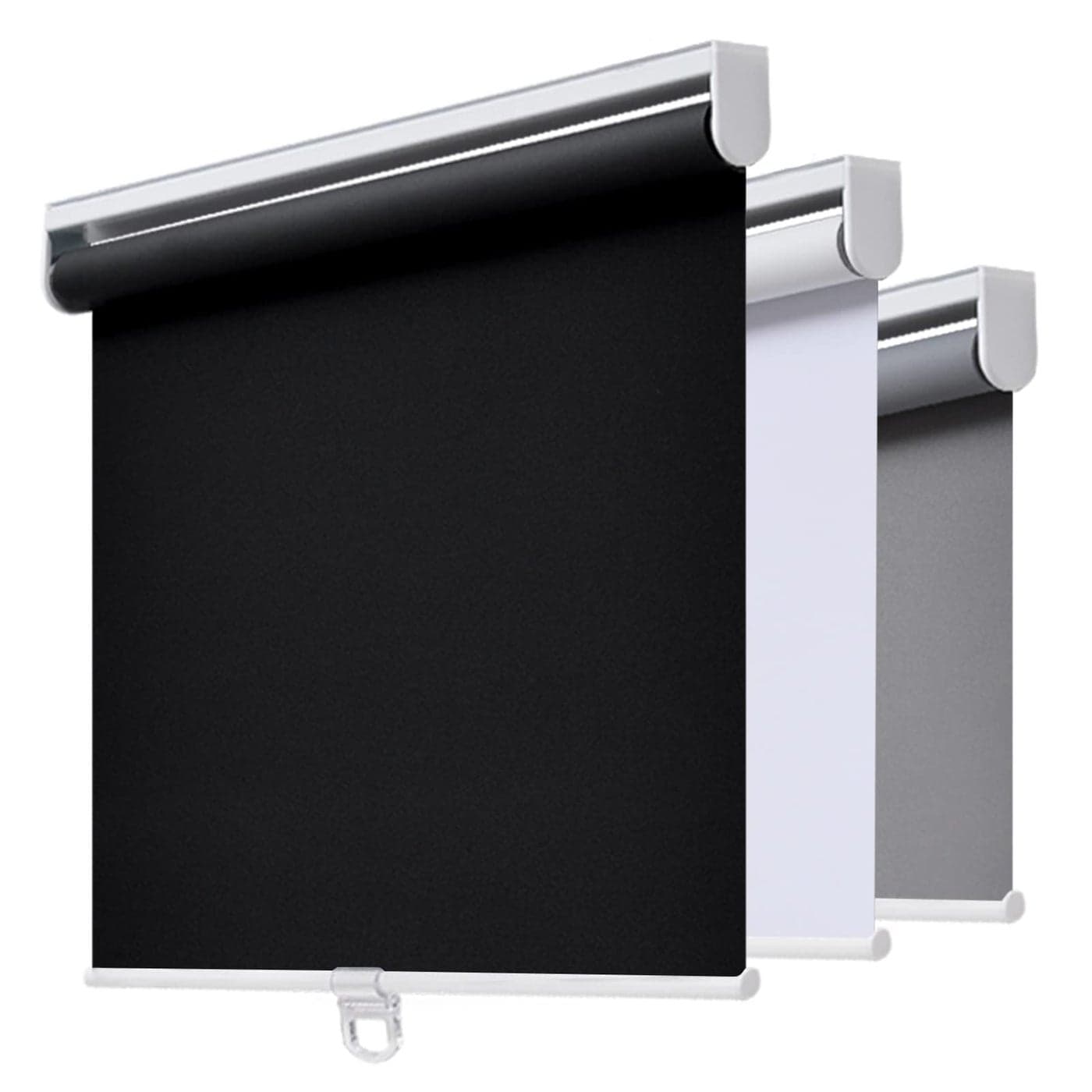 AOSKY Cordless Roller Shades Blackout Blinds for Windows Room Darkening Rolled Up Shades with Spring System UV Protection Window Shades Door Blinds for Home and Office 35 W x 72 H Black