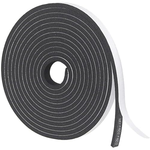 Storystore Foam Insulation Tape Self Adhesive, 1/2In x 1/2In x 13Ft Weather Stripping for Doors and Windows, Sound Proof Soundproofing Door Seal, Weatherstrip, Air Conditioning Seal Strip