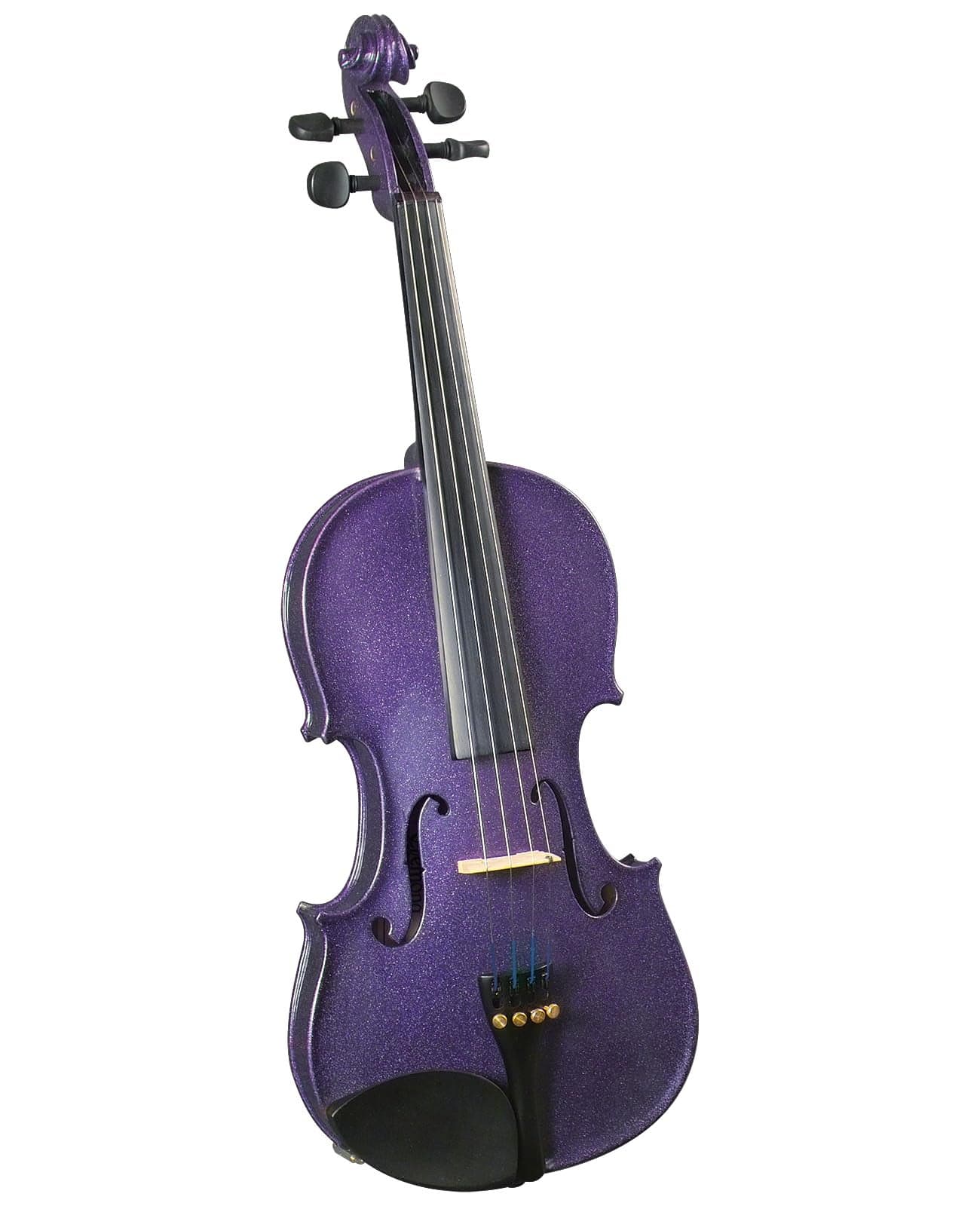 Cremona SV-75 Premier Novice Violin Outfit – Sparkling Purple – 1/2 Size – Hand-Carved Spruce & Maple, Prelude Strings, Student Violin